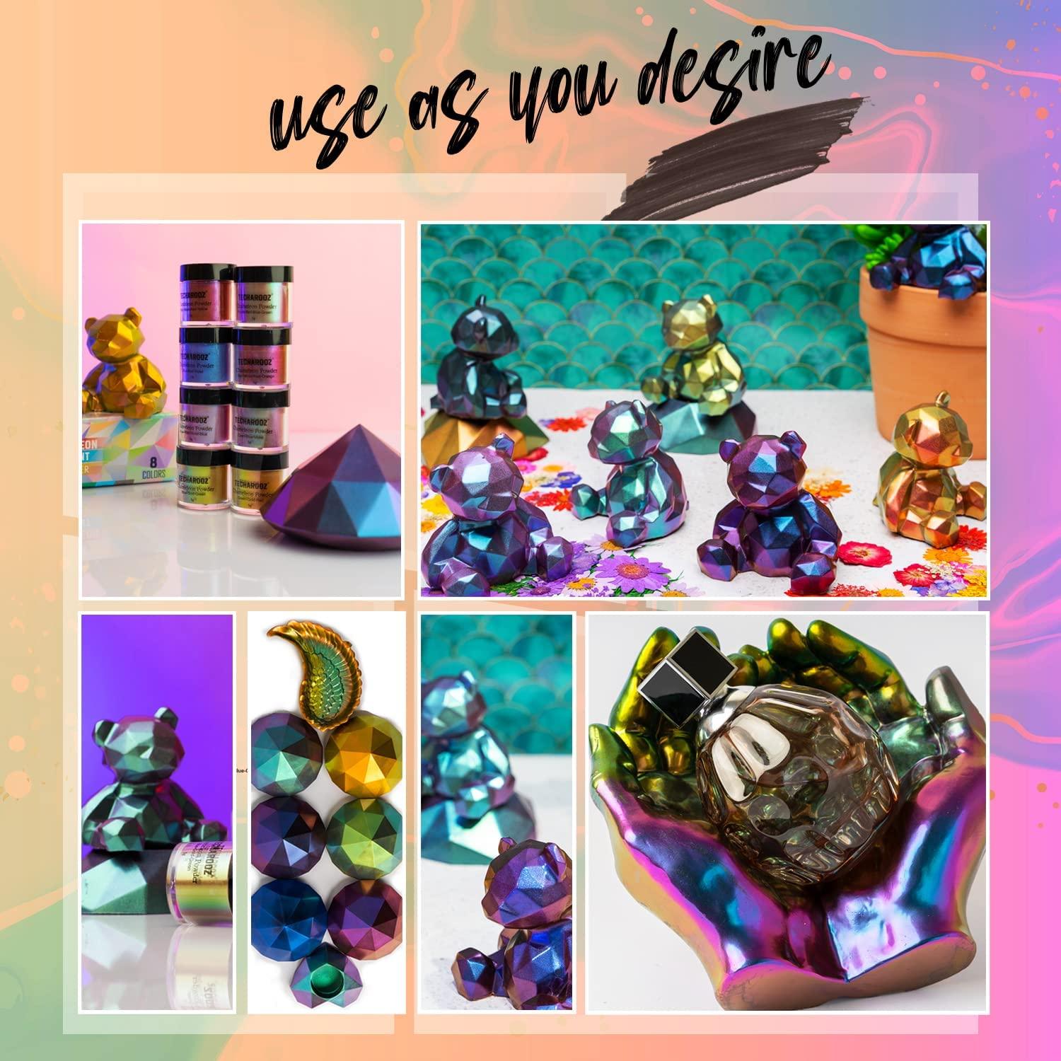 Chameleon Mica Powder Set - Epoxy Resin Color Pigment - Color Shift  Holographic Powder - 16 Colors Jars — Alexes Craft