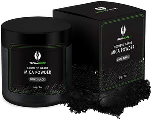 Black Mica Powder for Epoxy Resin 56g / 2oz. Jar - TECHAROOZ 2 Tone Resin Dye Color Pigment Powder for Lip Gloss, Nails, Colorant for Slime Bath Bombs Soap Making & Polymer Clay