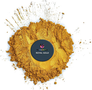 Royal Gold Mica Powder for Epoxy Resin 56g / 2oz. Jar - TECHAROOZ 2 Tone Resin Dye Color Pigment Powder for Lip Gloss, Nails, Colorant for Slime Bath Bombs Soap Making & Polymer Clay, Kintsugi Repair