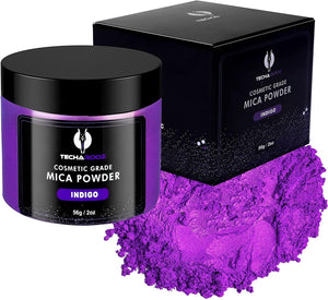 Indigo Purple Mica Powder for Epoxy Resin 56g / 2oz. Jar - TECHAROOZ 2 Tone Resin Dye Color Pigment Powder for Lip Gloss, Nails, Colorant for Slime Bath Bombs Soap Making & Polymer Clay